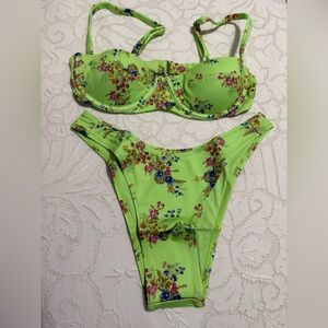 Floral Green Bikini Set